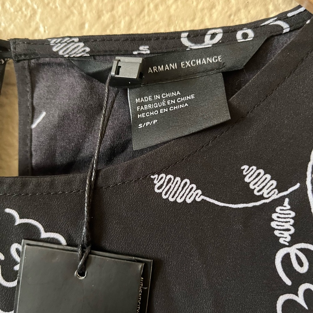A|X Armani Exchange DEEP KEYHOLE-BACK BLOUSE - Picture 15 of 15